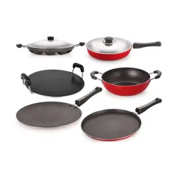 Nirlon Non-Stick Red Aluminium Cookware Essential Combo Set with Bakelite - Set of 6 Piece-image-95