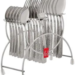 FnS Madrid Silver Stainless Steel Cutlery - Set of 24-40