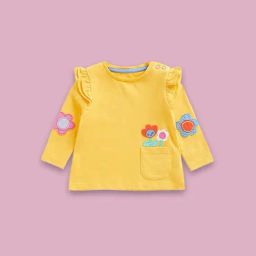 Mothercare Kids Yellow Cotton Applique Full Sleeves Top-image-32