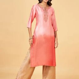 Rangmanch by Pantaloons Coral Embroidered Straight Kurta-image-73