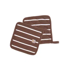 Maspar Brown 100% Cotton 225 GSM Pot Holder - Set of 2-25