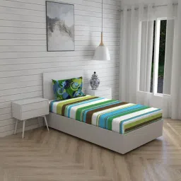 Boutique Living Rasta Rhymes Printed Multicolor 146 TC Cotton Single Bed Sheet with 1 Pillow Cover-picture-35
