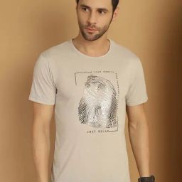 Vimal Jonney Light Grey Regular Fit Printed Crew T-Shirt-picture-12