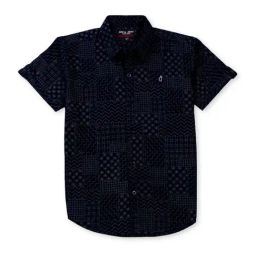 Gini & Jony Kids Navy Cotton Printed Shirt-image-97