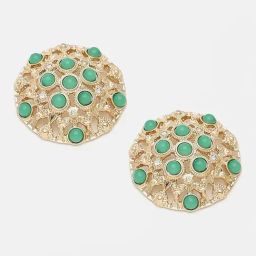 Sohi Gold Plated Party Designer Stone Stud Earrings-image-57