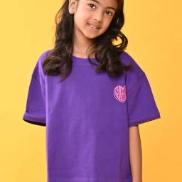 Anthrilo Girls Purple Summer Time T-Shirt-image-47