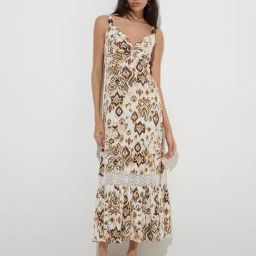 LOV by Westside Off-White Abstract Printed Cotton-Blend A-Line Dress-picture-27