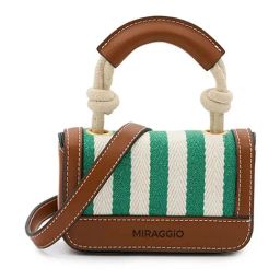 Miraggio Gia Green Striped Small Mini Cross Body Bag-image-84