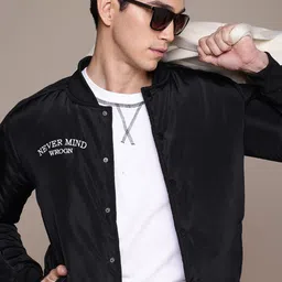 WROGN Mandarin Collar Bomber Jacket-image-41