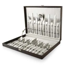 FnS Madrid Silver Stainless Steel Cutlery - Set of 26-28