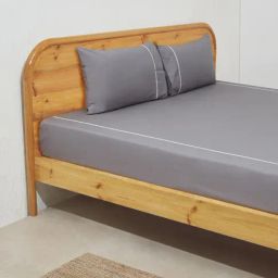 Westside Home Grey Embroidered King Bed Flat Sheet and Pillowcase Set-image-50