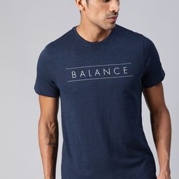 HRX by Hrithik Roshan Men Navy Blue Printed Bio-Wash Yoga Pure Cotton T-shirts-image-63