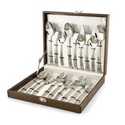 FnS Madrid Silver Stainless Steel Cutlery - Set of 18-33