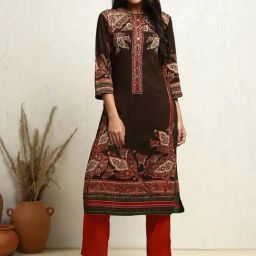 Biba Brown Printed Kurta-image-67