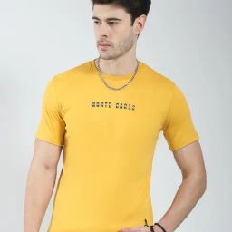 Monte Carlo Mustard Regular Fit T-Shirt-image-38