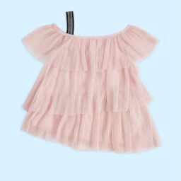 Pantaloons Junior Peach Cotton Textured Pattern Top-picture-30