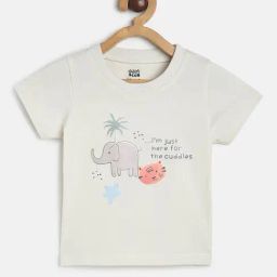 MINIKLUB Kids Cream Printed T-Shirt-image-17