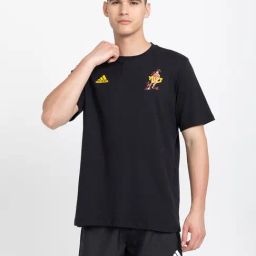 adidas Black Regular Fit Salah Graphic Cotton Crew T-Shirt-31