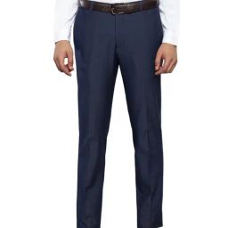 Tommy Hilfiger Navy Straight Fit Checks Trousers-picture-42