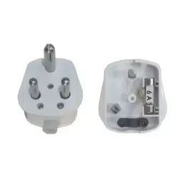 Kundip 6 A 3 Pin Top Plug Round Pin with Fuse, K-41A-9
