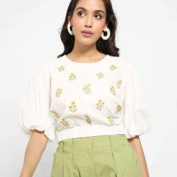 Akkriti by Pantaloons Snow White Embroidered Top-picture-35