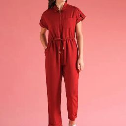 Globus Maroon Midi Jumpsuit-image-91
