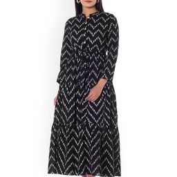anayna Women Black Printed Fit and Flare Dress-picture-33