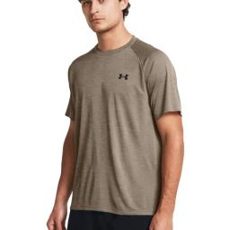 Under Armour Brown Slim Fit Texture T-Shirt-image-36