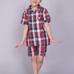 Biglilpeople Unisex Multicolor Checks Shirt with Shorts-image-53