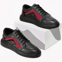 Rapid Box Men's Black Casual Sneakers-image-93
