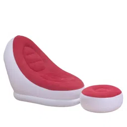 Robustt Lightweight & Portable PVC Inflatable Recliner Sofa, Red-image-1