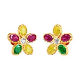 Joyalukkas 22k (916) Radiant Floral Petal Gold Earrings For Women-image-31