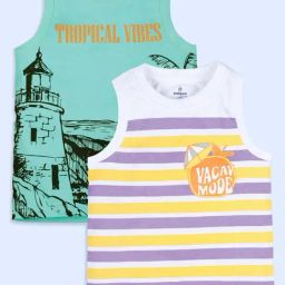 Kiddopanti Boys Multicolor Cotton Printed Regular Fit T-Shirt - Pack of 2-picture-1