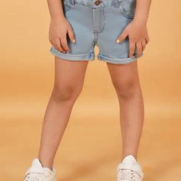 Creative Kid's Girls Light Blue Denim Shorts-image-67