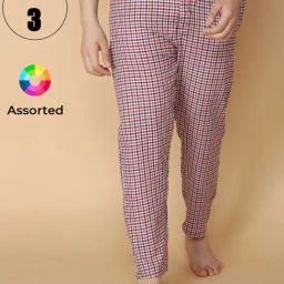LUX Venus Assorted Check Nightwear Pyjamas - Pack of 3-image-87