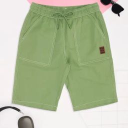 Pantaloons Junior Lichen Green Shorts-image-50