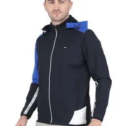 Monte Carlo Navy Regular Fit Colour Block Hooded Jacket image 3
