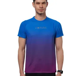 DOMIN8 Multicolor Regular Fit Ombre Print Training Sports T-Shirt-image-40