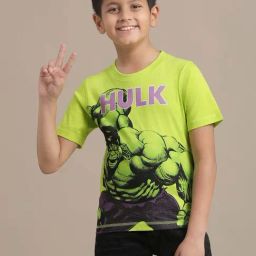 Kidsville Green Cotton Printed T-Shirt-picture-27