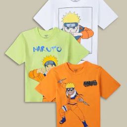 Kidsville Multicolor Cotton Printed T-Shirt (Pack of 3)-image-95