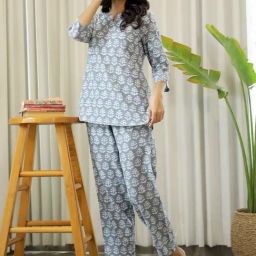 SAY Grey Printed Pyjamas Set-picture-12