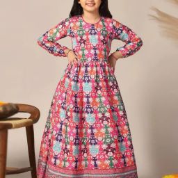 Fashion Dream Kids Multicolor Printed Fit & Flare Dress-picture-32