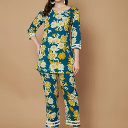 KALINI Cotton Floral Printed Co-Ords-image-28