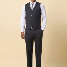 Allen Solly Black Slim Fit Three Piece Suit-image-58