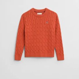 Gant Boys Orange Cotton Woven Design Sweater-picture-13