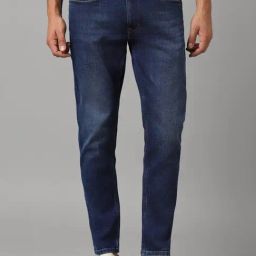Louis Philippe Navy Cotton Regular Fit Jeans-picture-25