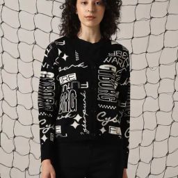 Hubberholme Black & White Printed Sweater-image-95