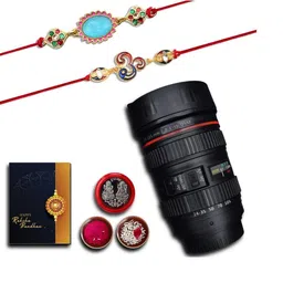 DeoDap Roli Chawal Coin Mug & Greeting Card Rakhi Gift Set-picture-15