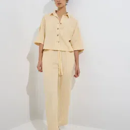 Wunderlove by Westside Yellow Shirt and Pyjamas Set-image-42