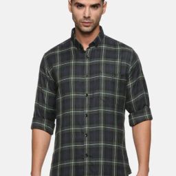 Don Vino Olive Slim Fit Check Shirt-14
